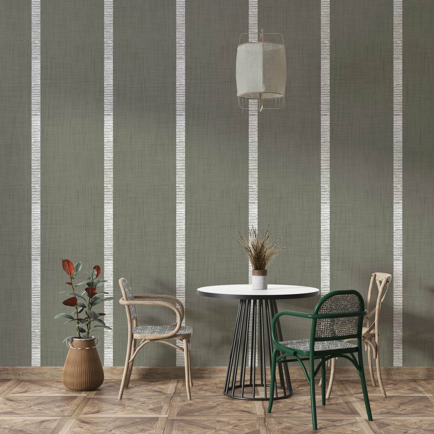 Modern stripes muted grey wallpaper

