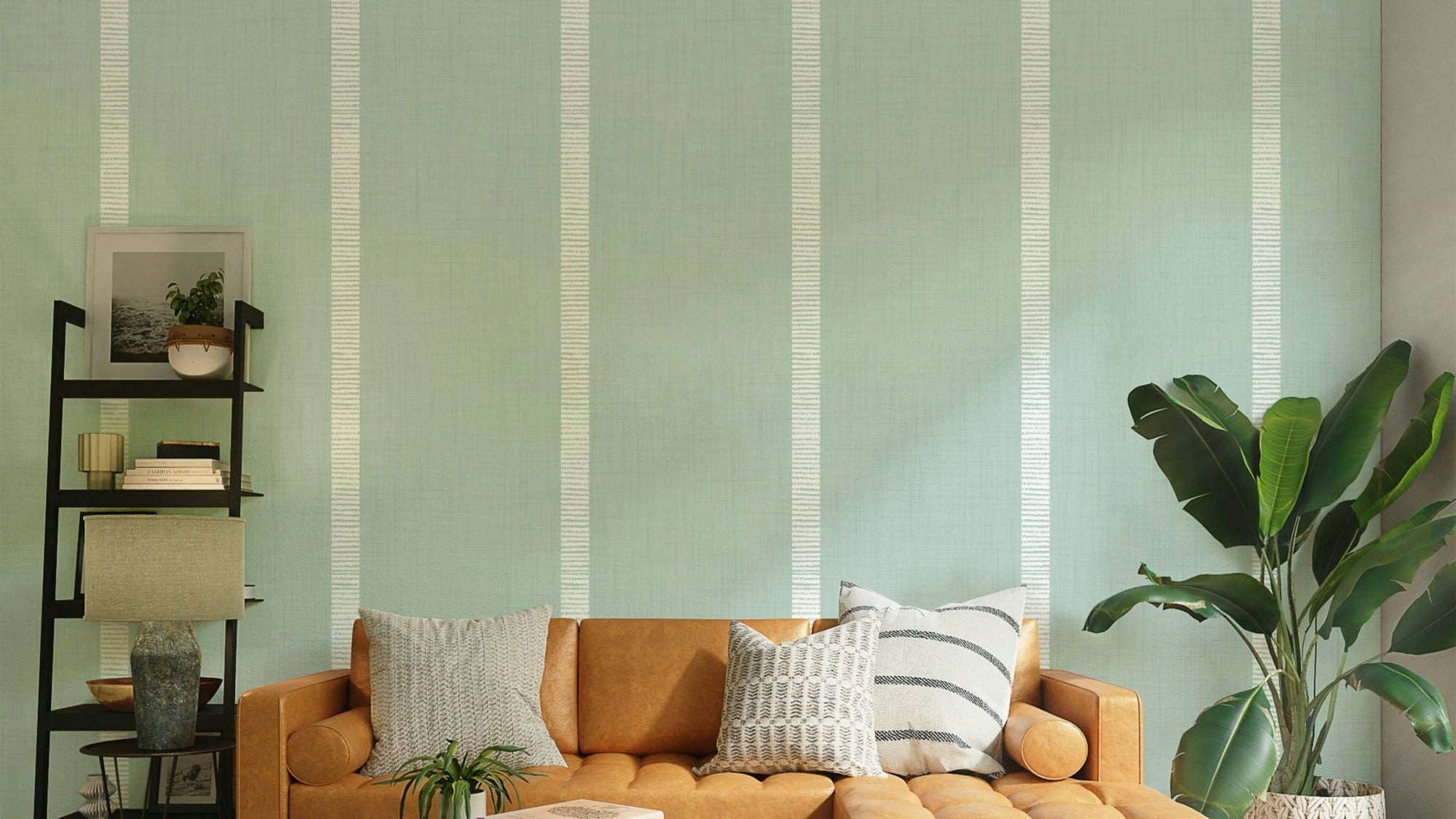 Modern stripes soft blue wallpaper, GD1061