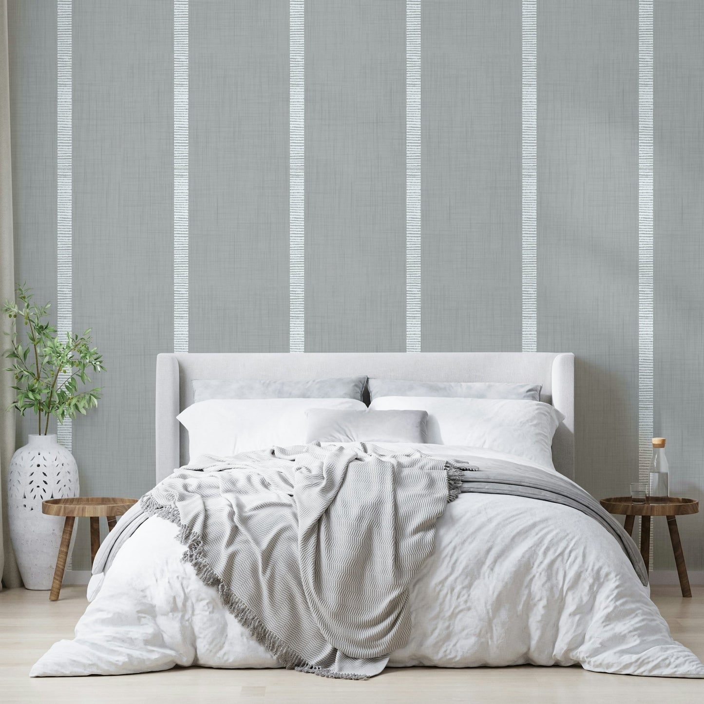 Boho soft grey wall covering

