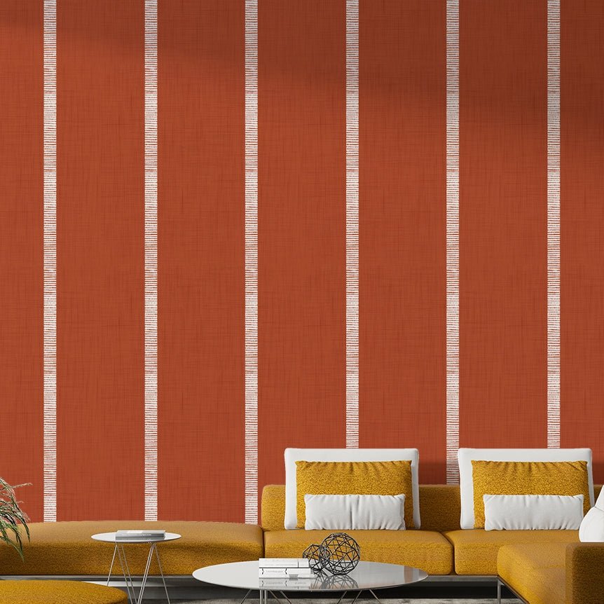 Modern boho wallpaper in terracotta

