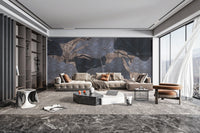 Nature-inspired grey botanical wallpaper
