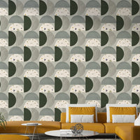 Floral semi-circle pattern wallpaper

