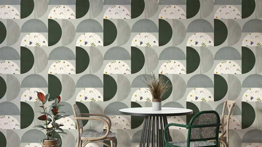 Modern sage and cream wall design

