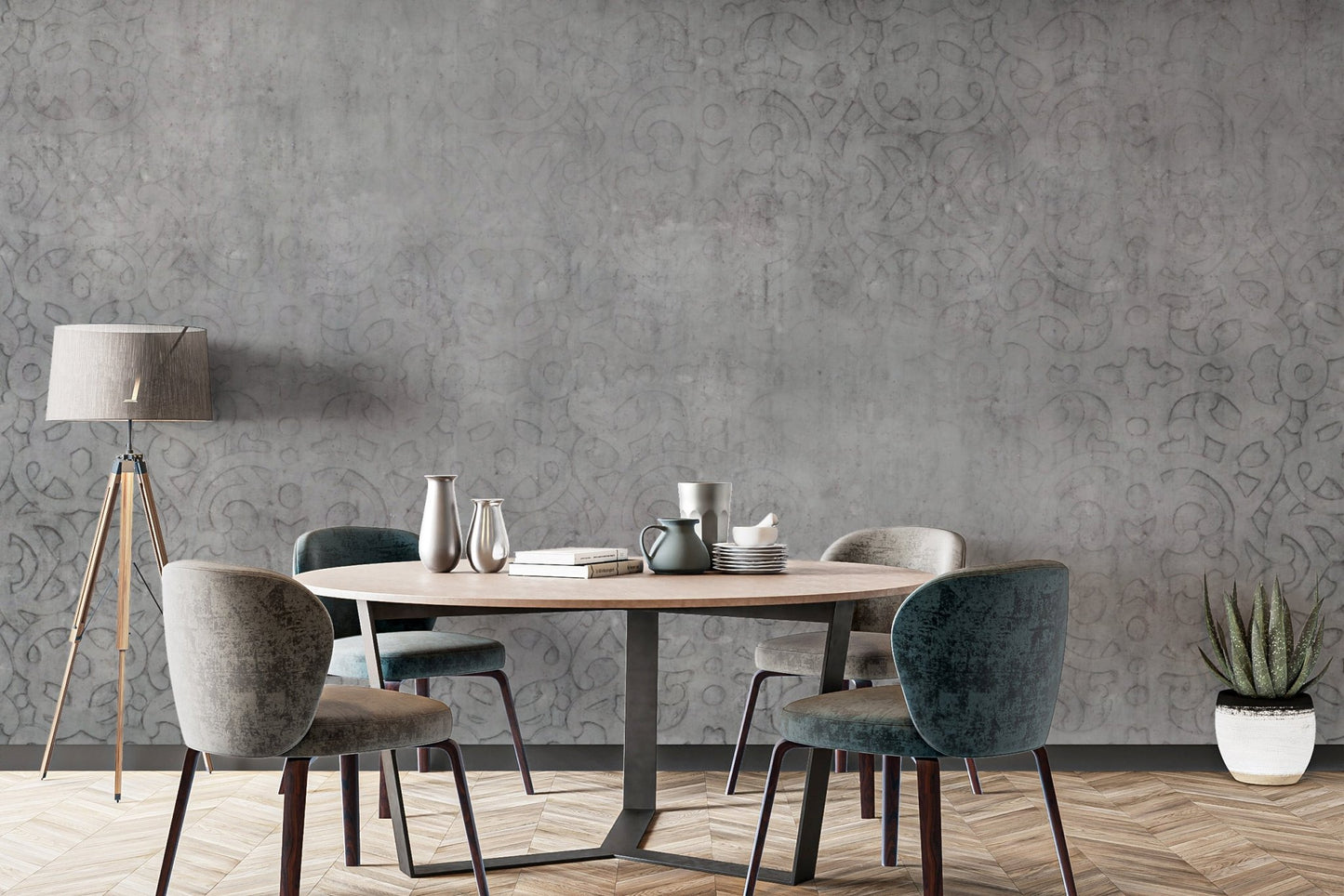 Sleek cement texture wall mural for decor
