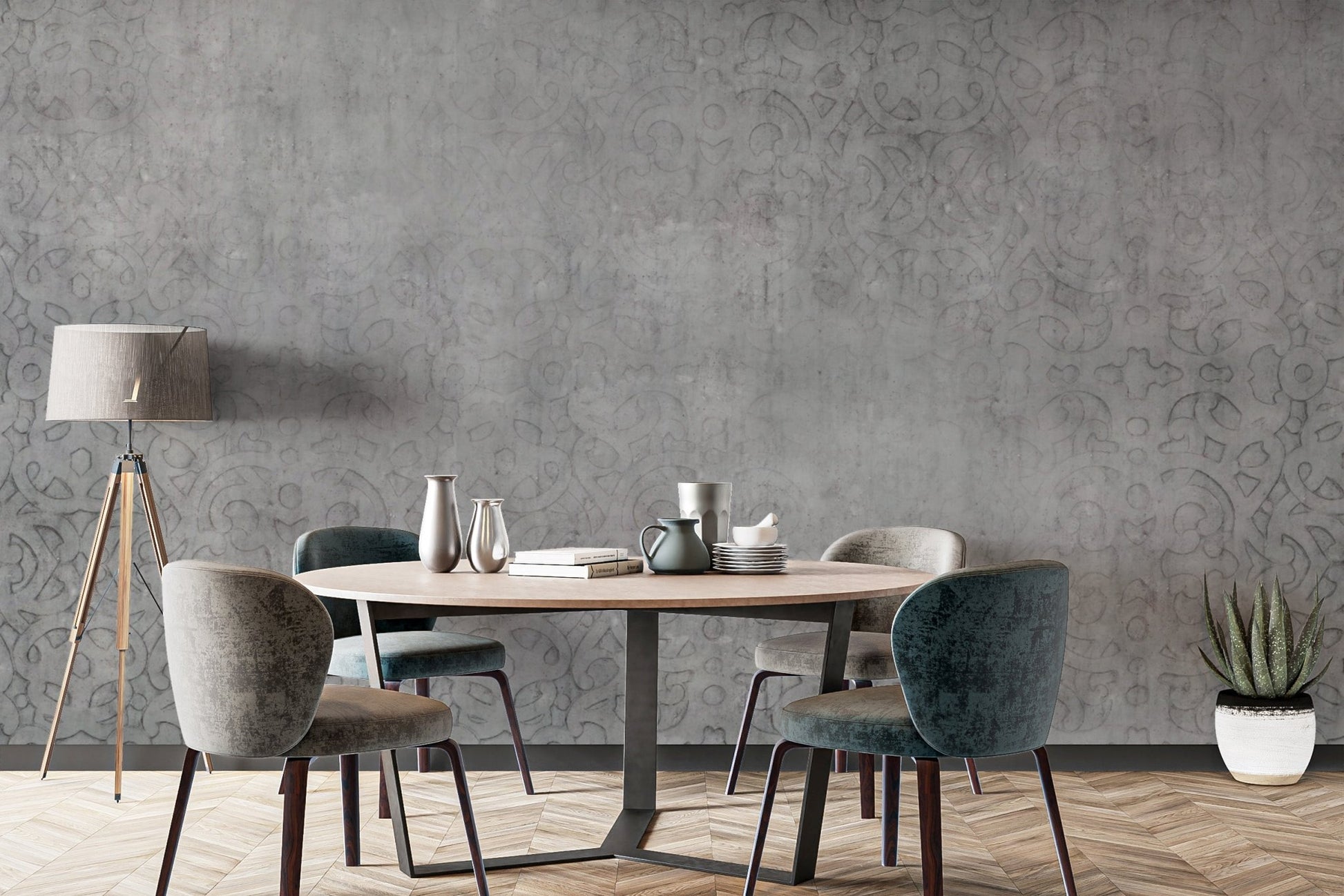 Sleek cement texture wall mural for decor
