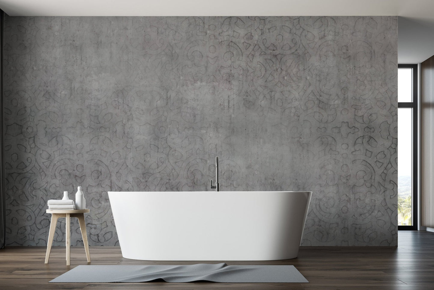 Modern concrete-look wallpaper for walls

