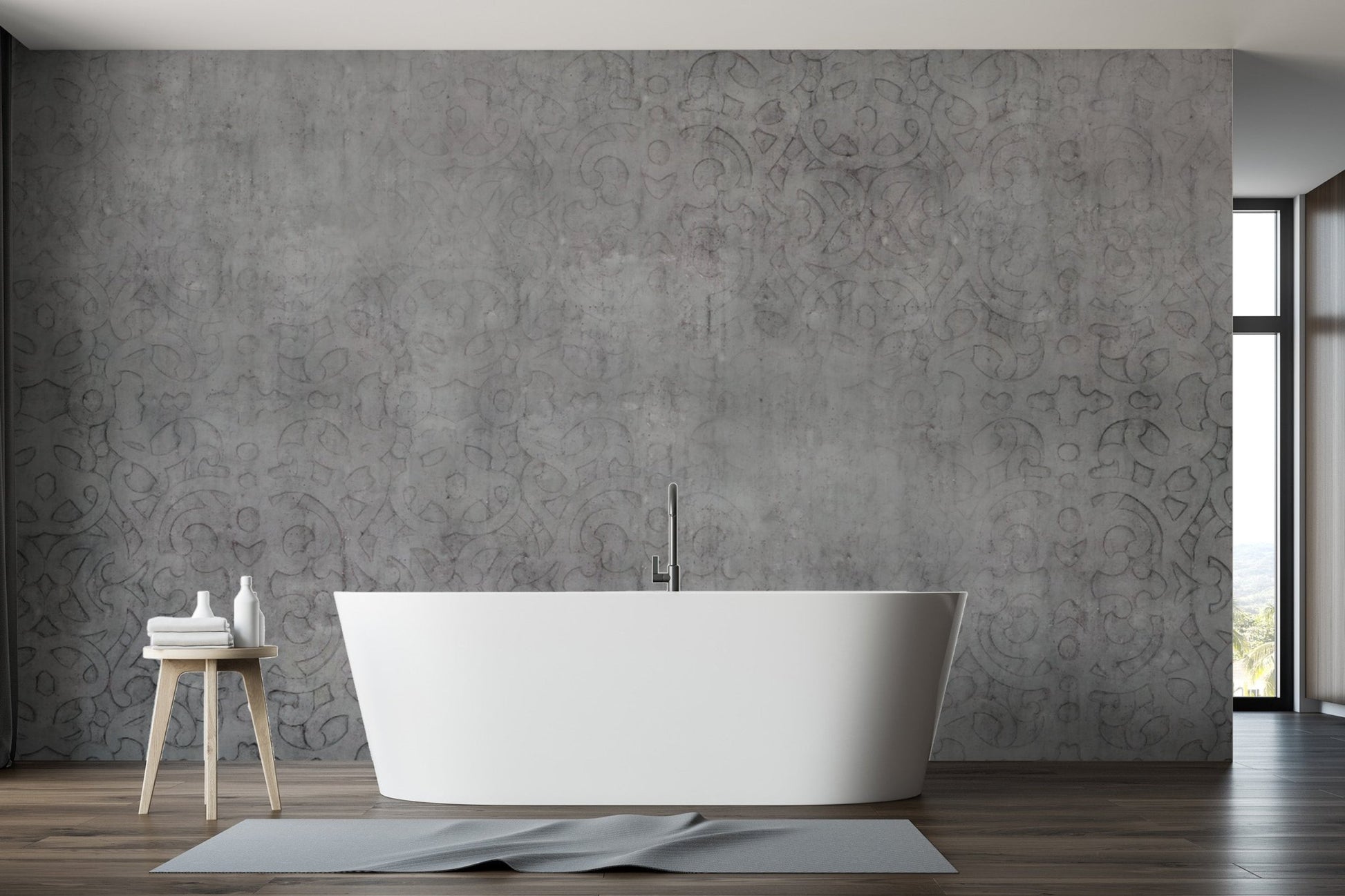 Modern concrete-look wallpaper for walls
