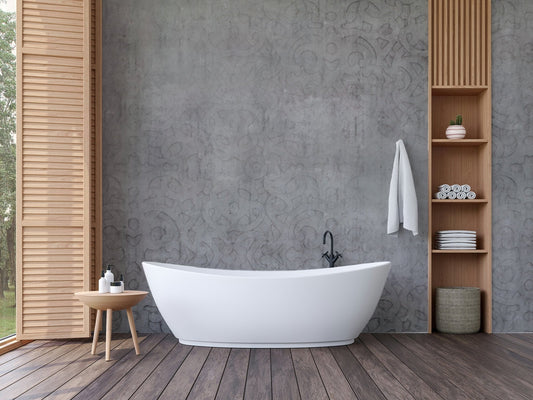 Contemporary cement-inspired wallpaper design B778

