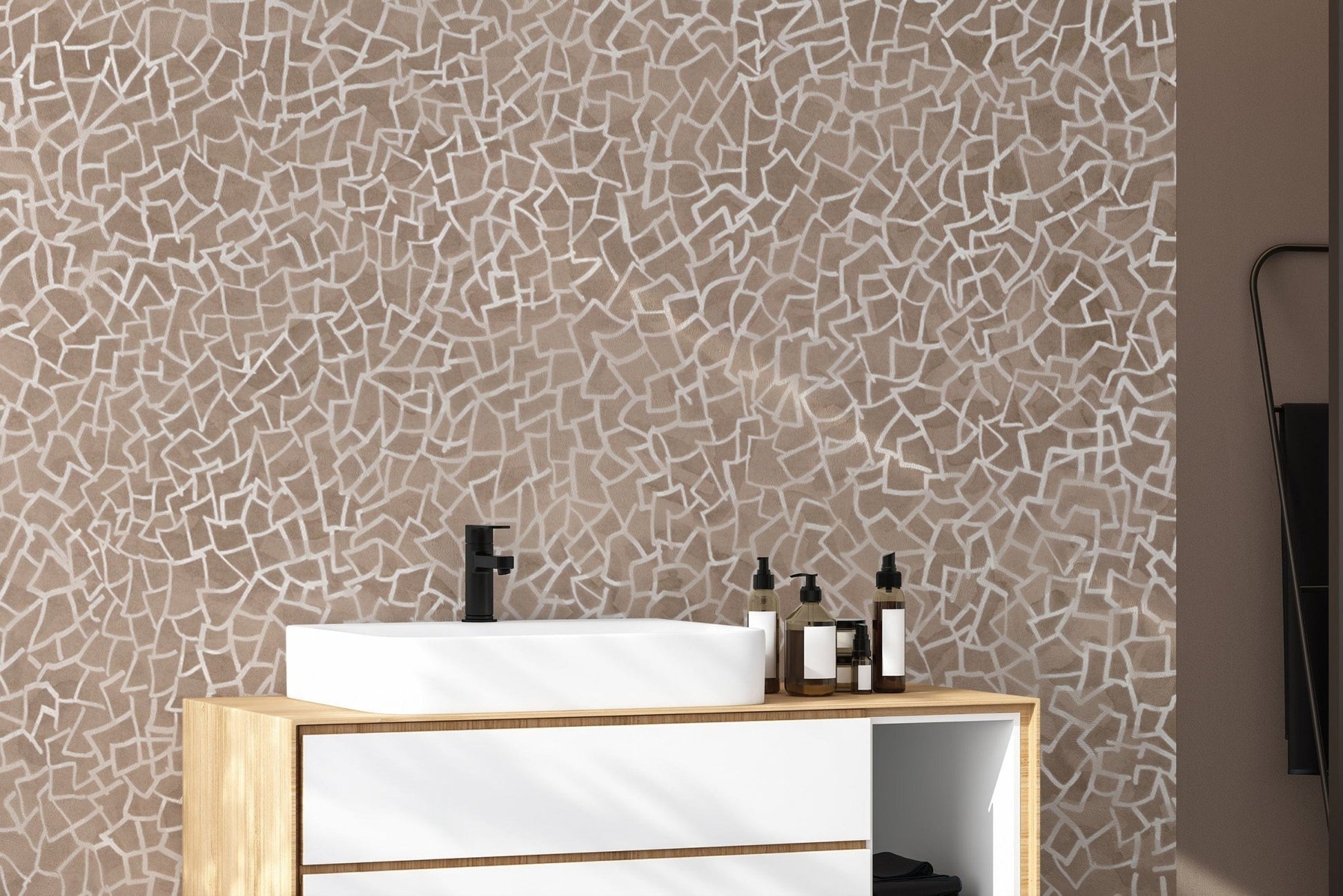 Sophisticated Taupe Pattern Wall Mural
