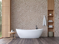Modern Crackled Taupe Pattern Wallpaper
