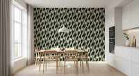 Kitchen-dining hold a clean mid-century edge with Modern Crest pattern wallpaper.
⁠GD9527