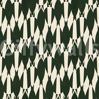Bold graphic shapes repeat with mid-century rhythm in Modern Crest pattern wallpaper.⁠GD9527