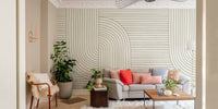Modern curved line geometric wallpaper
 B692