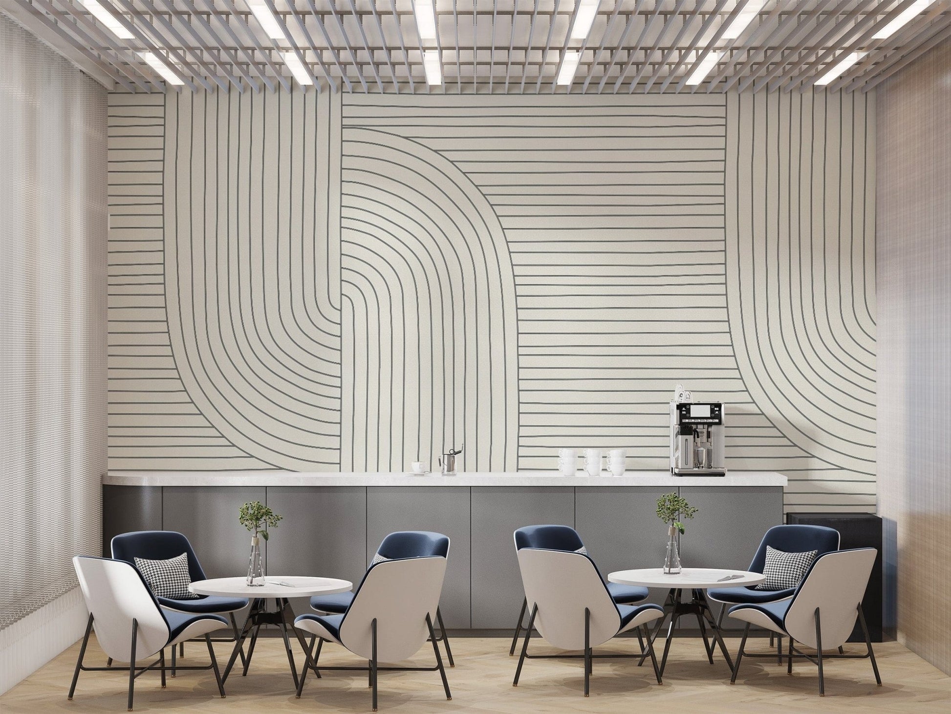 Elegant geometric line pattern wallpaper
 B692