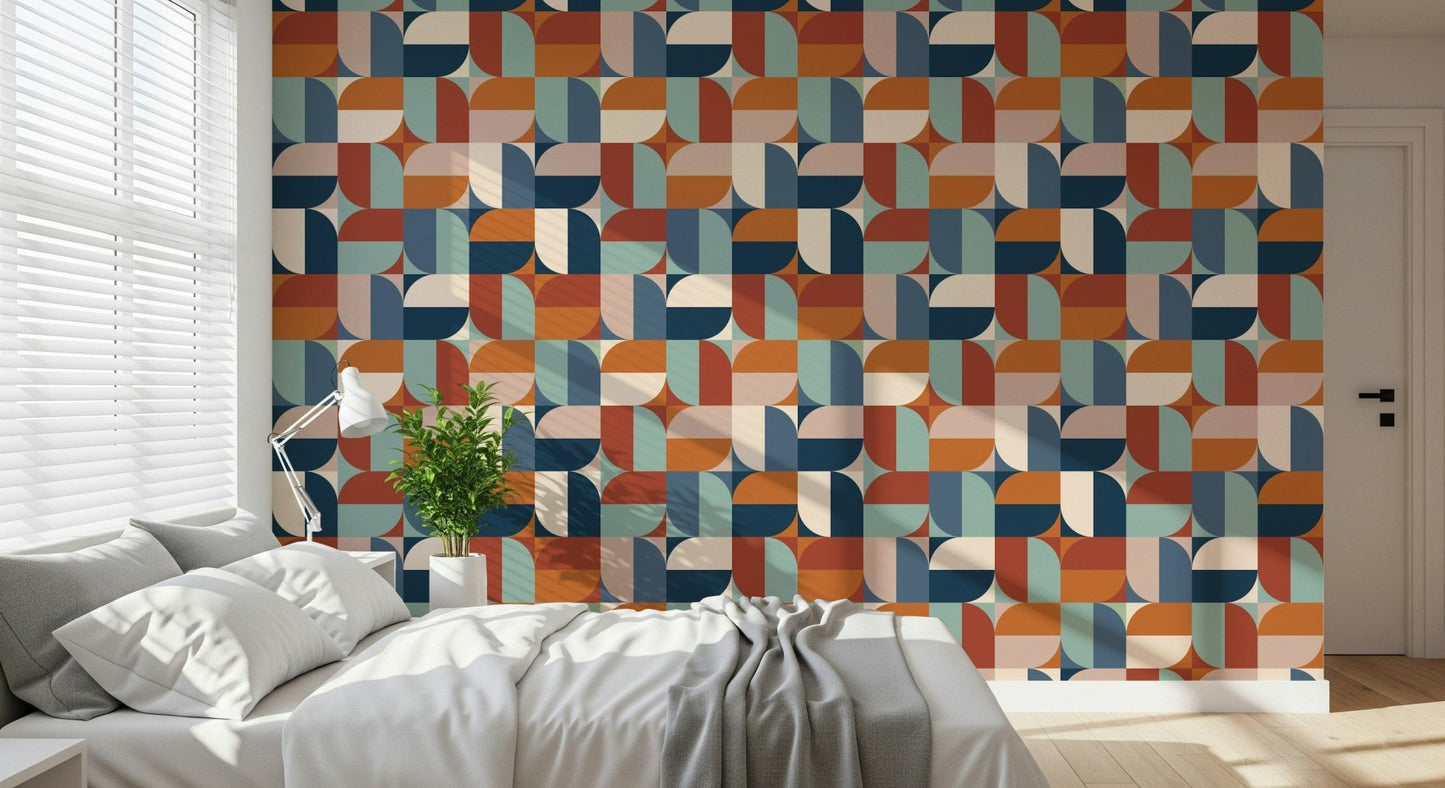 Contemporary Modern Curves circle quadrant wallpaper