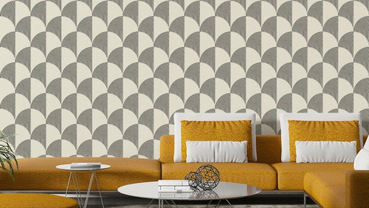 The color palette is subtle, featuring tones like white and gray.


