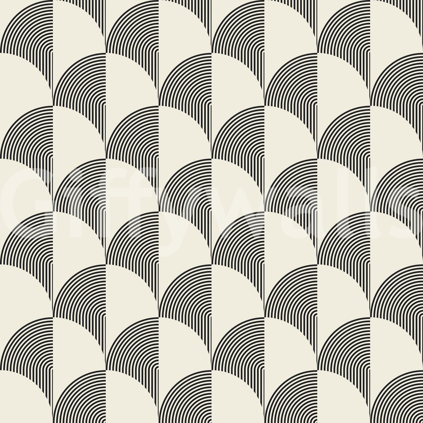 The wallpaper is well-lit, showing off the clean lines of the pattern.

