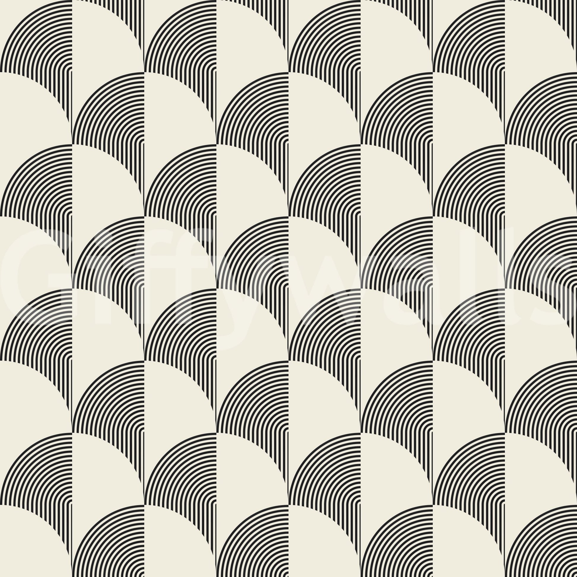 The wallpaper is well-lit, showing off the clean lines of the pattern.

