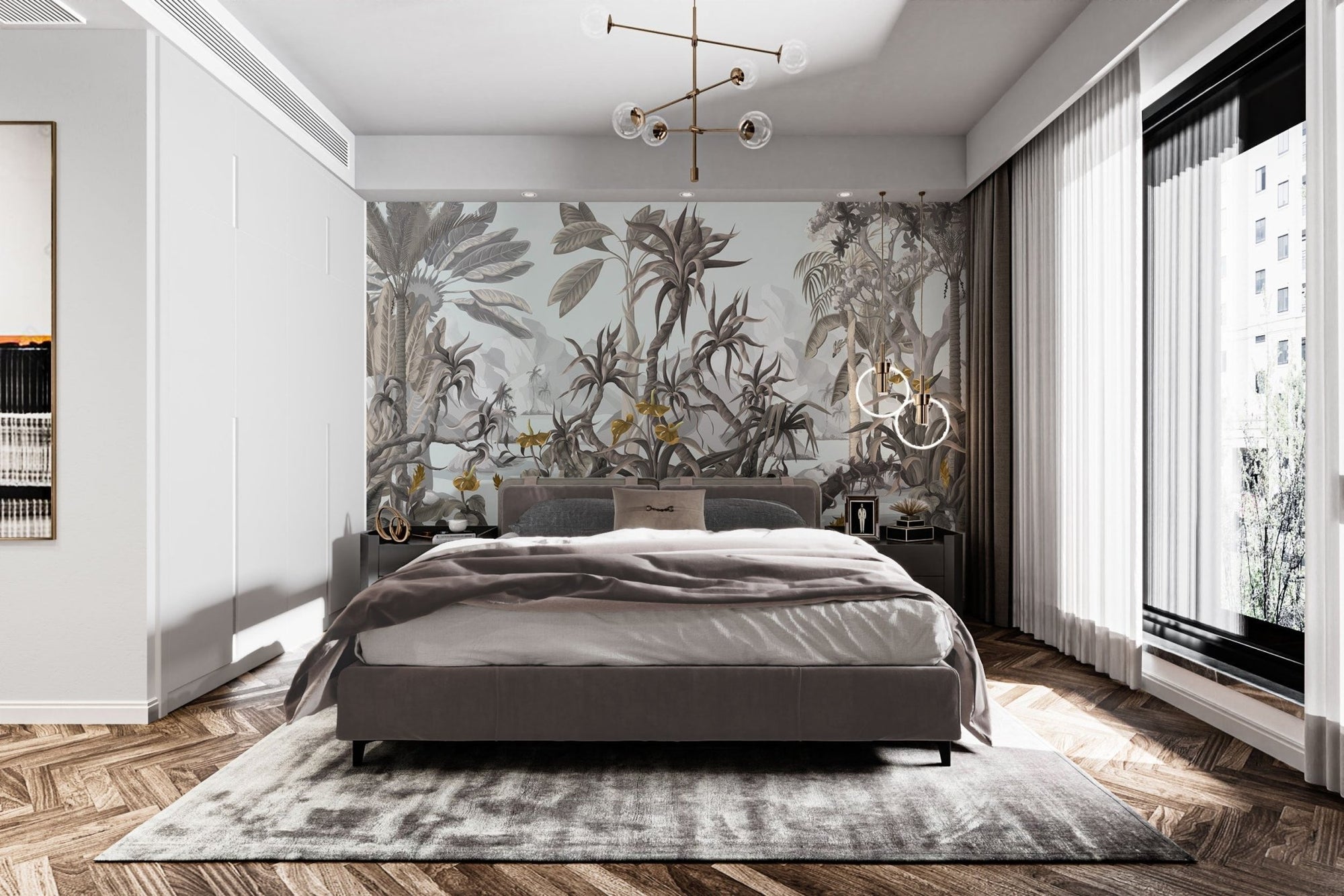 Elegant modern Elysium wall mural design C208
