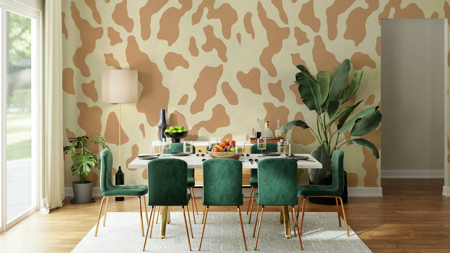 The design features a repeating pattern of soft, circular spots.

