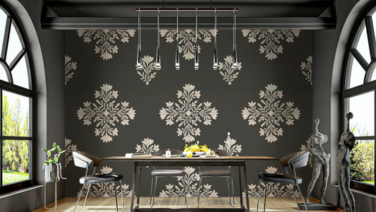 Soft floral folk art pattern wallpaper for walls

