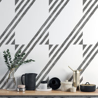 Contemporary geometric wallpaper in black
