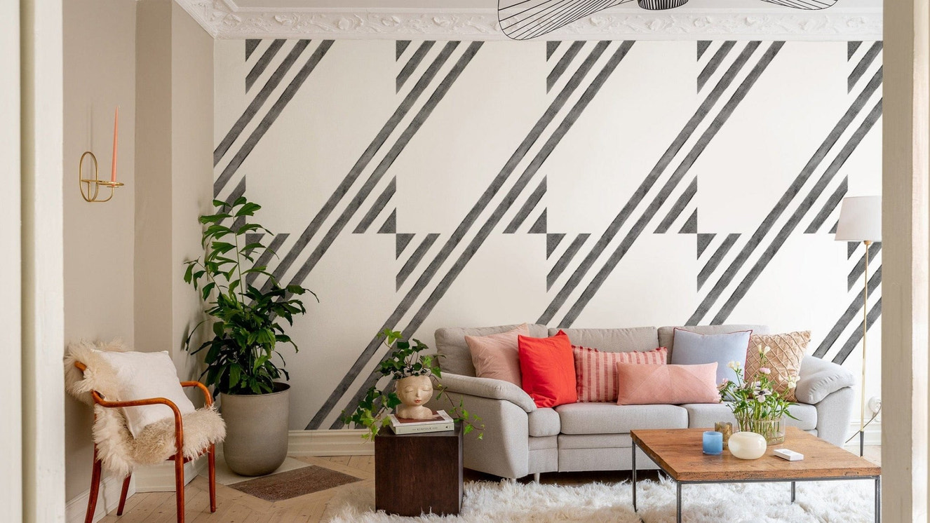 Modern geometric black white wallpaper
