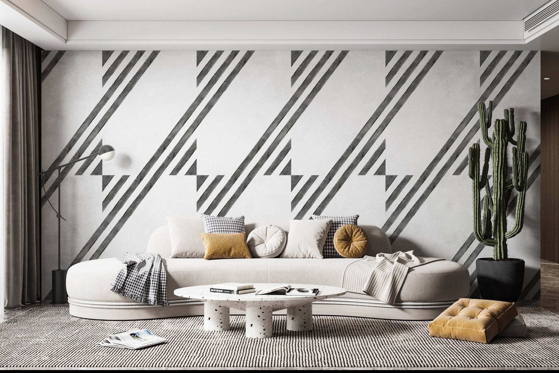 Stylish geometric black and white wallpaper




