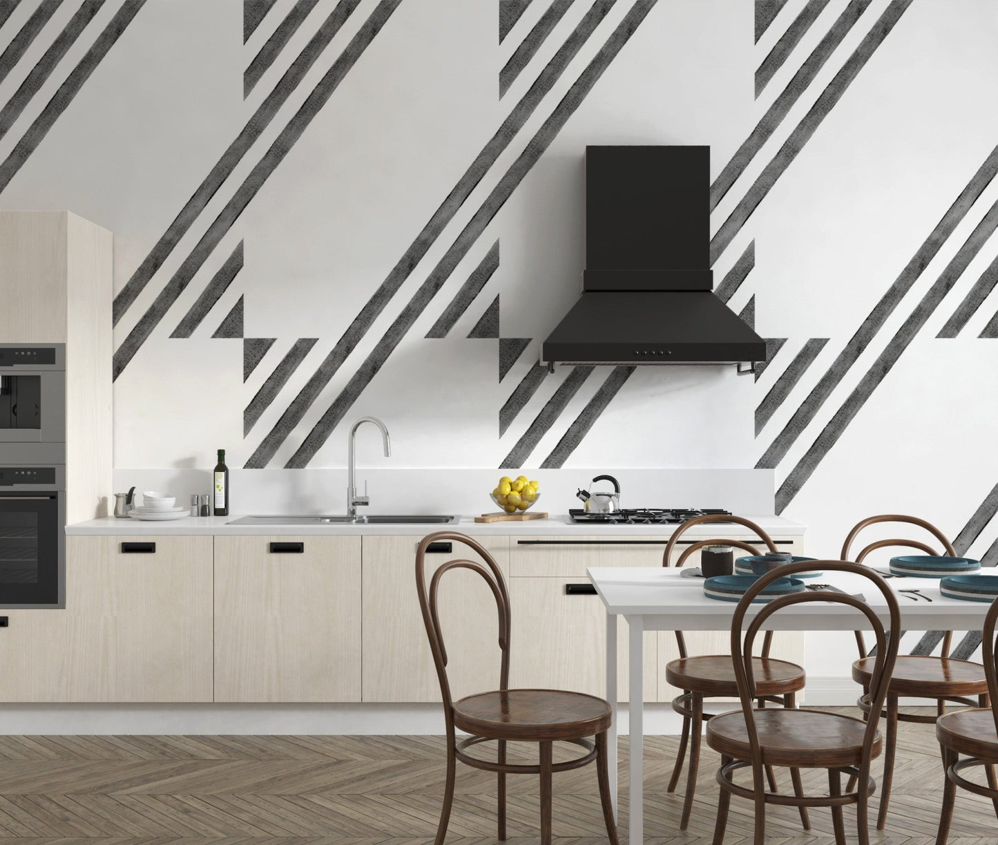 Black white modern wall pattern design
