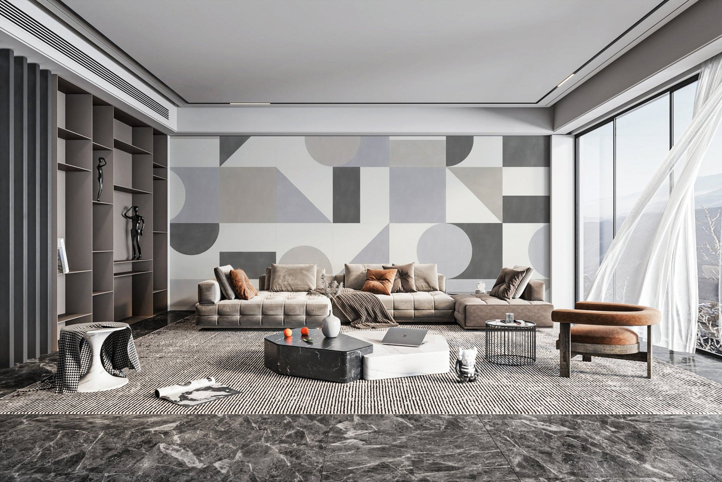 Muted tone geometric home wall décor
