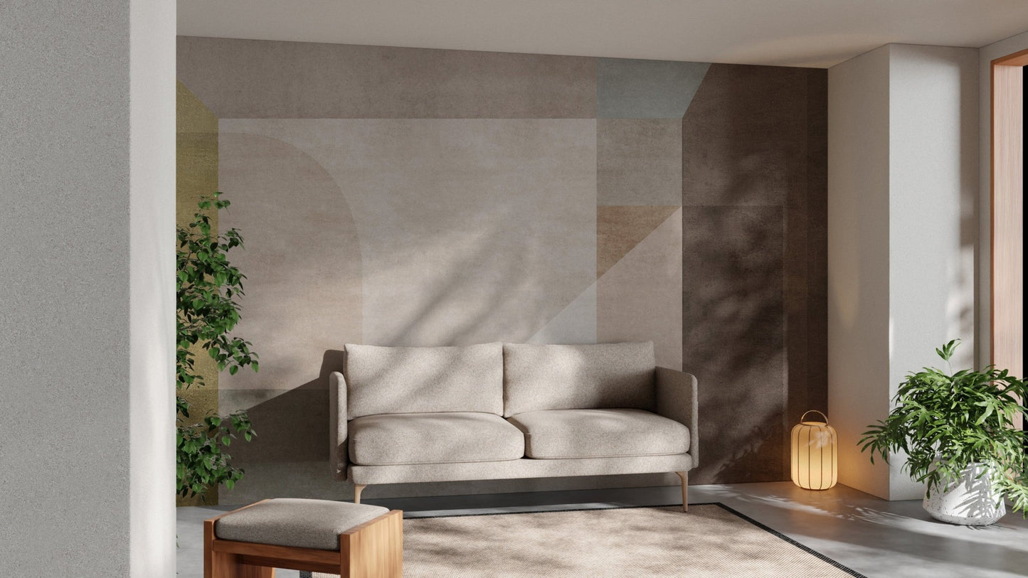 Abstract shapes textured wall mural

