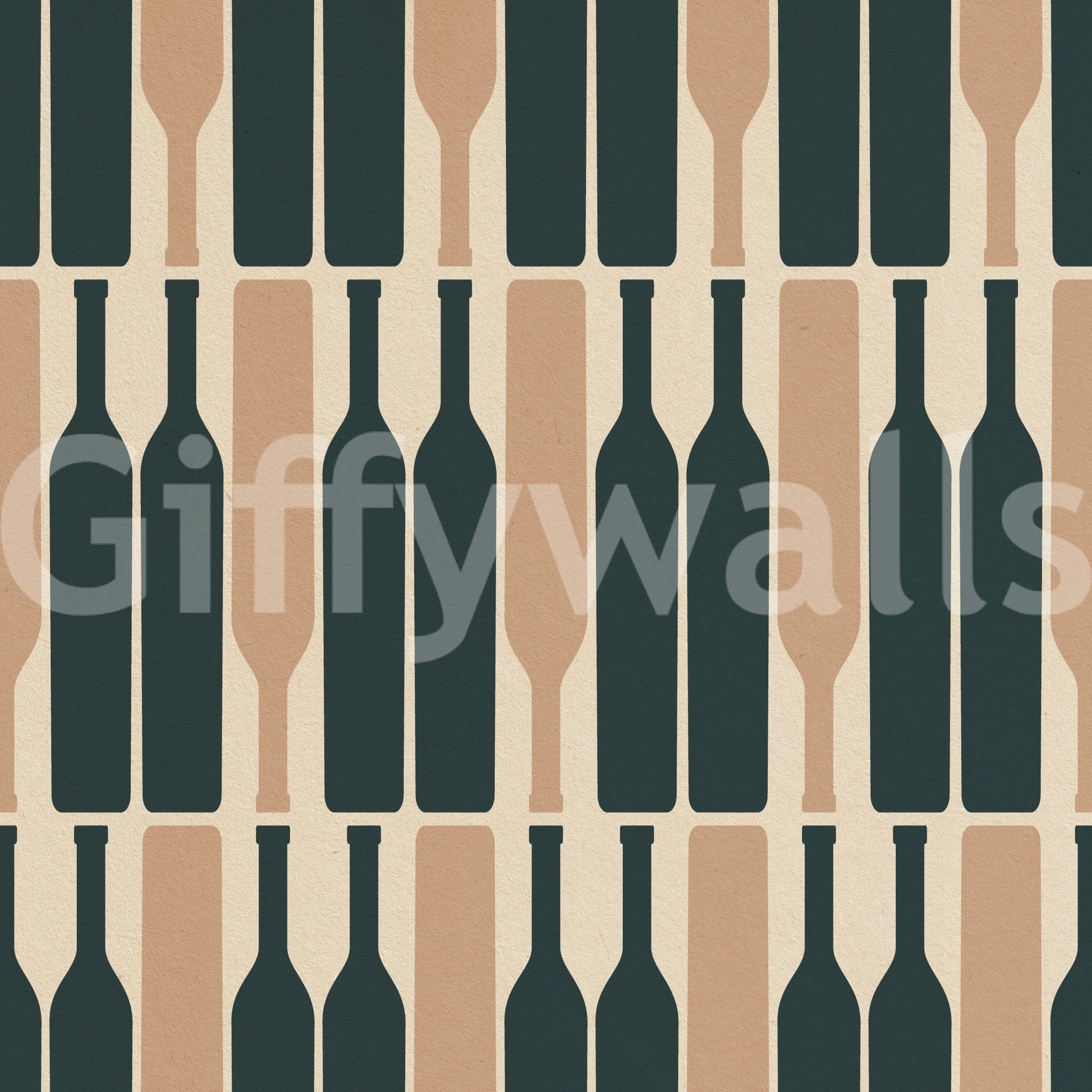 Modern Geometric Wine Cellar Blue Wallpaper⁠
