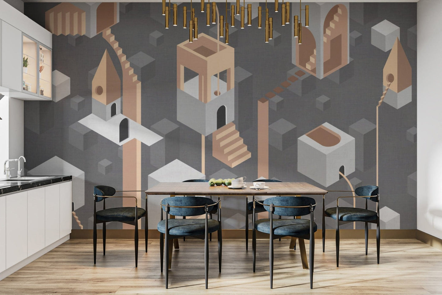 Industrial Gray 3D Architecture Wallpaper
