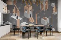 Industrial Gray 3D Architecture Wallpaper
