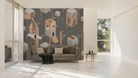 Minimalist Geometric Architecture Wall Mural
