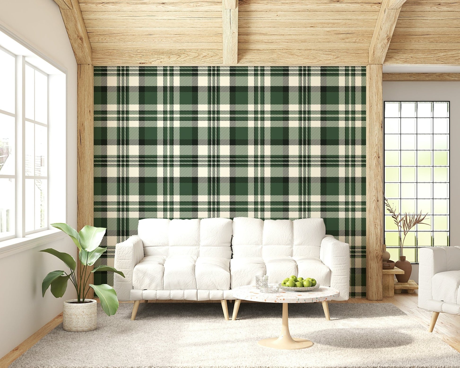 A classic plaid design wallpaper for walls.
