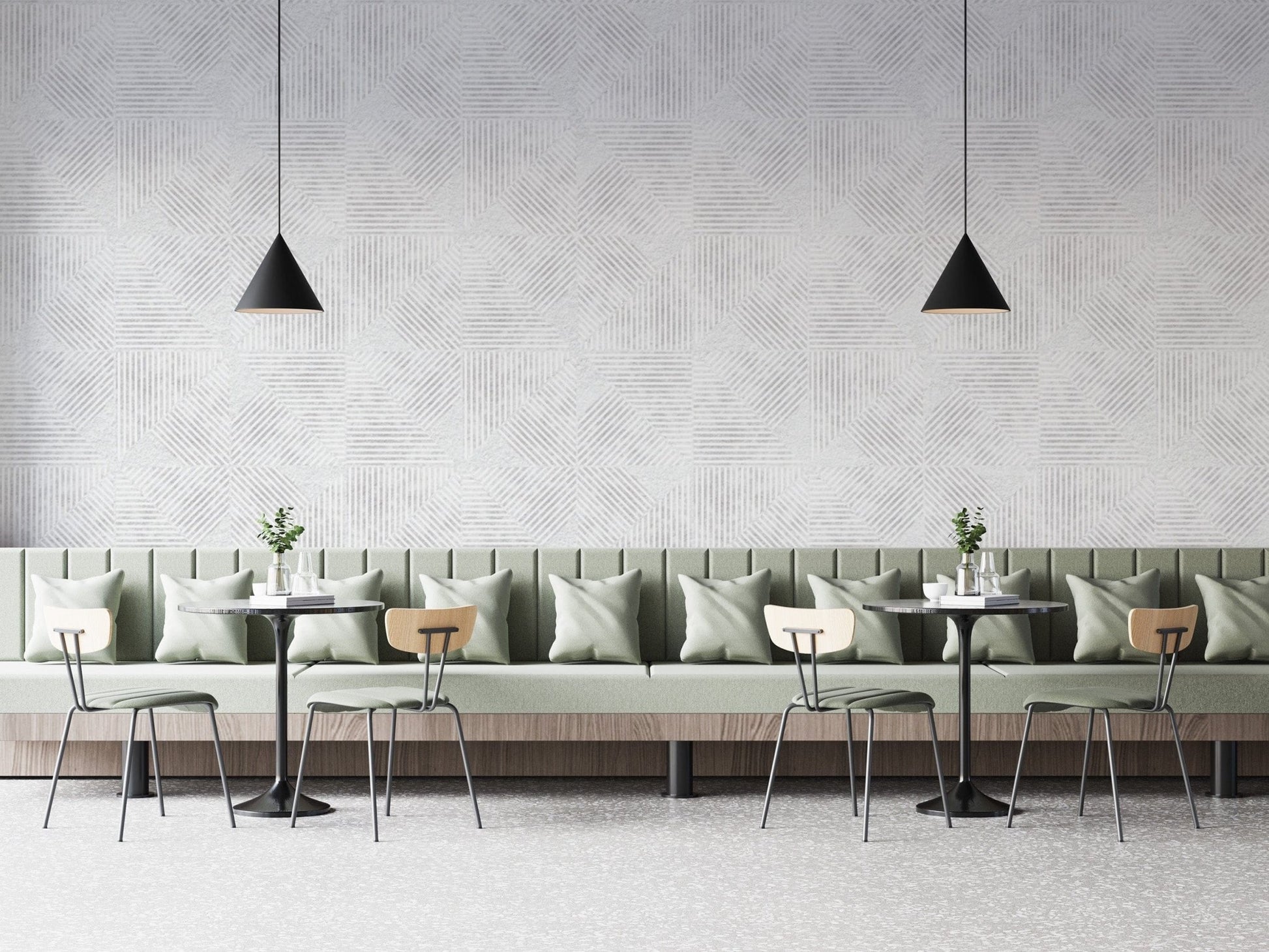 Architectural grey wallpaper design
