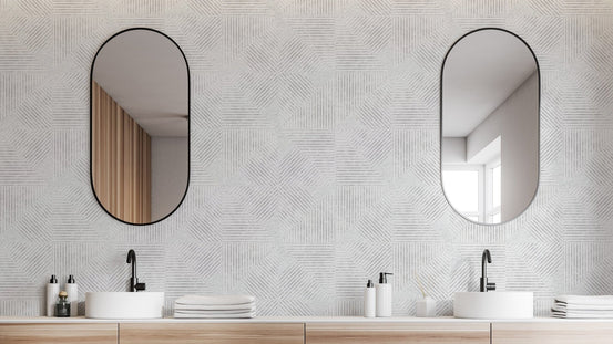 Symmetrical grey wallpaper for interiors
 D281 