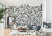 Sleek Terrazzo large chips wallpaper for contemporary interiors space