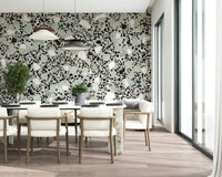 Chic Terrazzo grayscale aggregate wallpaper for stylish kitchen area