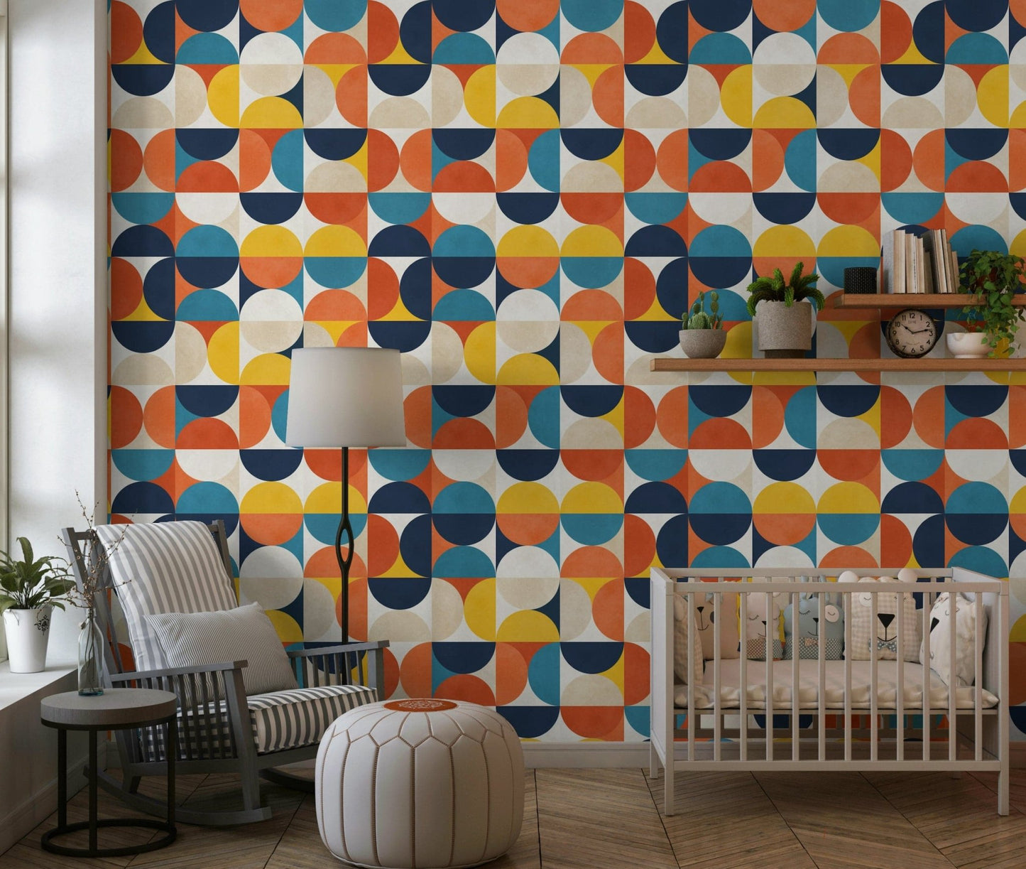 Modern Harmony wallpaper for walls geometric semicircles.