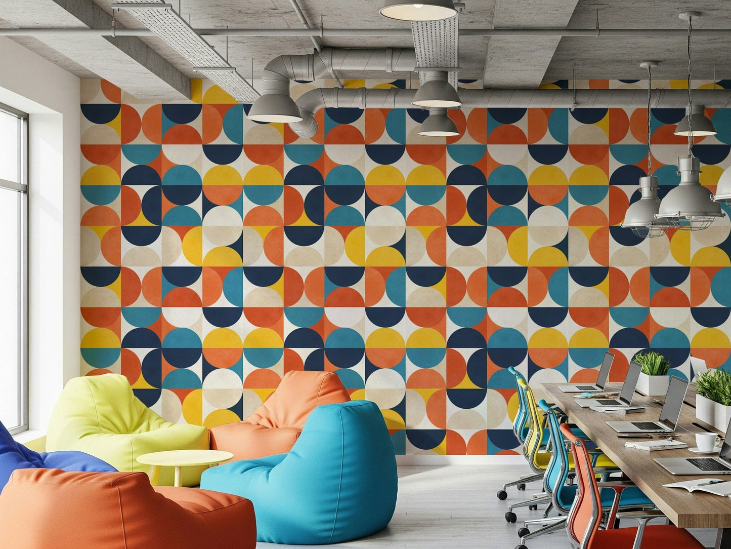 Textured Modern Harmony wall covering bright colors.