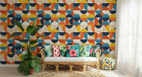Graphic Modern Harmony wallpaper squares quadrants.