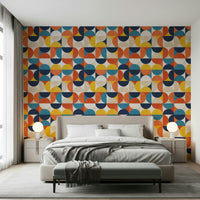 Peel and stick Modern Harmony wall art colorful pattern.
