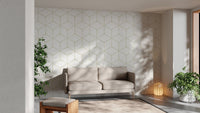 Stylish Hexagonal Geometric Wall Mural Design