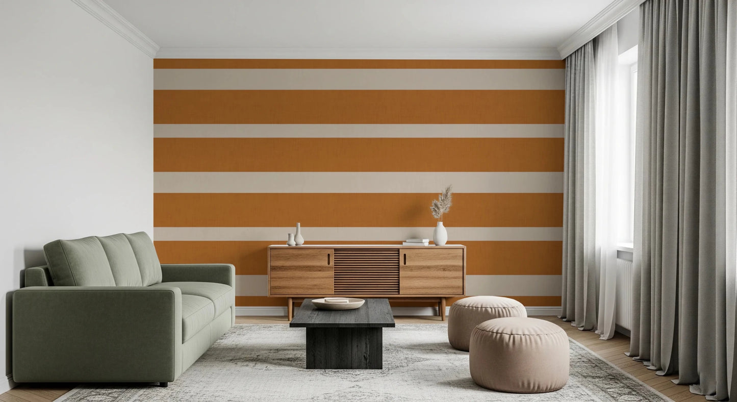 Modern Horizontal Stripe Wallpaper with soft contrast and layered surface detail