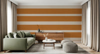 Modern Stripe Wallpaper showing earthy terracotta blocks and soft cream gaps