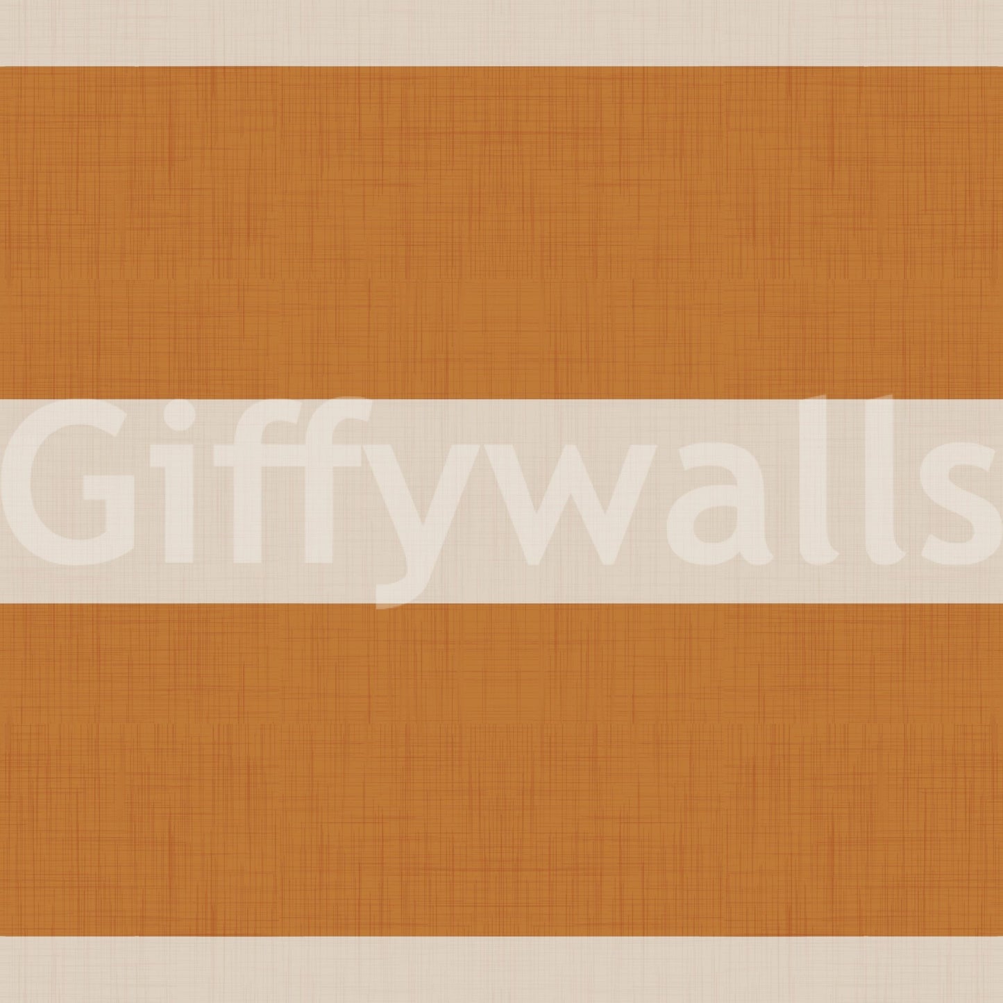 Modern Horizontal Stripe Terracotta Cream Wallpaper in a clean linear design