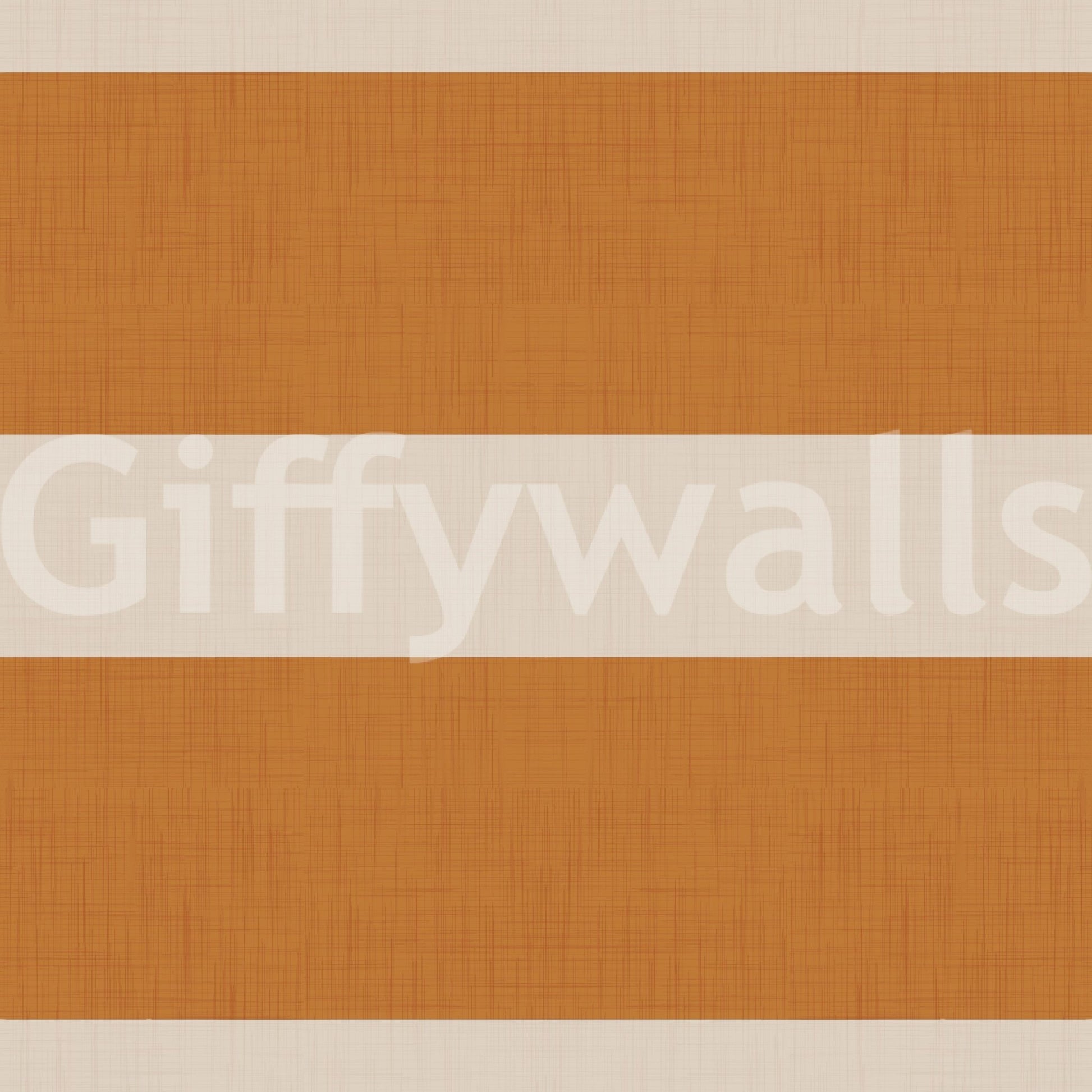 Modern Horizontal Stripe Terracotta Cream Wallpaper in a clean linear design