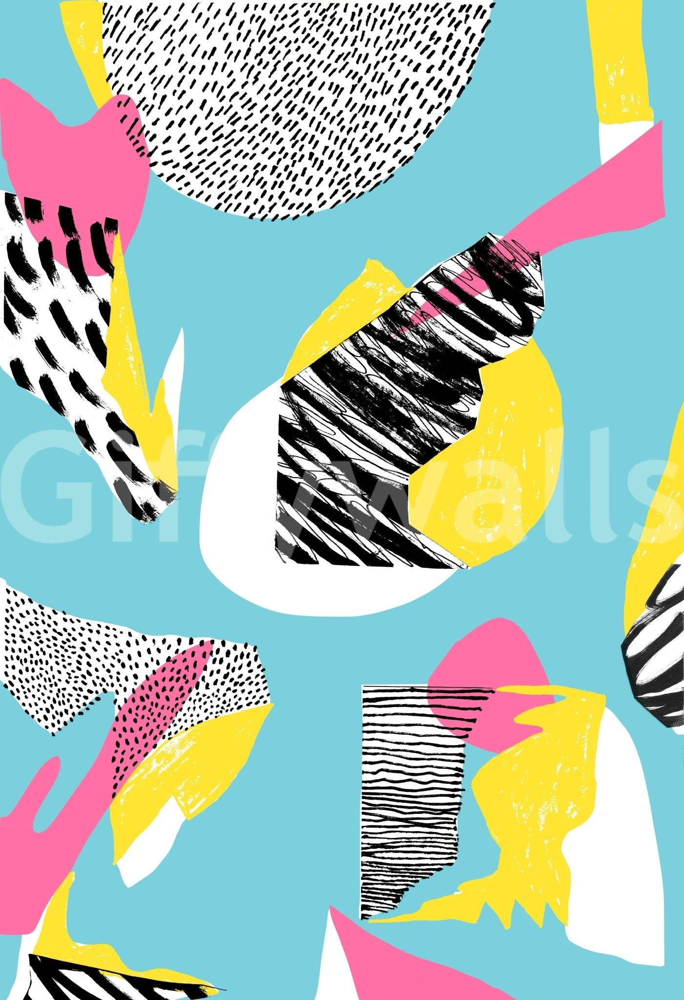 Dazzling Modern Living self-adhesive vinyl covering with vibrant pink and sunny yellow.